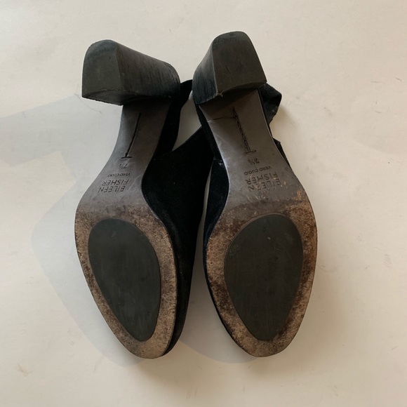 EILEEN FISHER Laurel Black Suede Slingback Heels - Picture 5 of 7